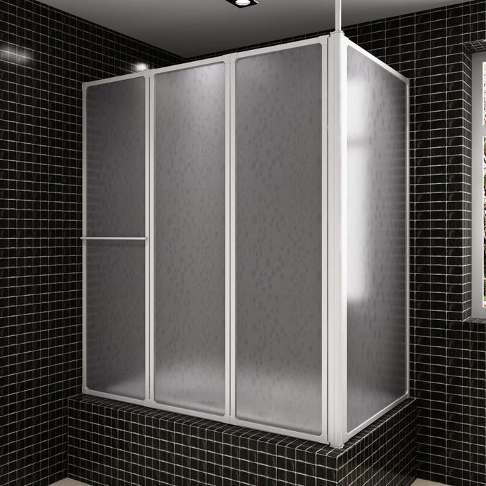 Bad en douchescherm L-vorm 70 x 120 x 140 4 panelen