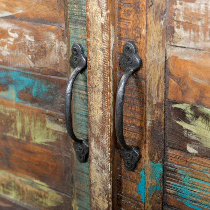 Medina Boekenkast met 3 schappen 2 deuren gerecycled hout meerkleurig