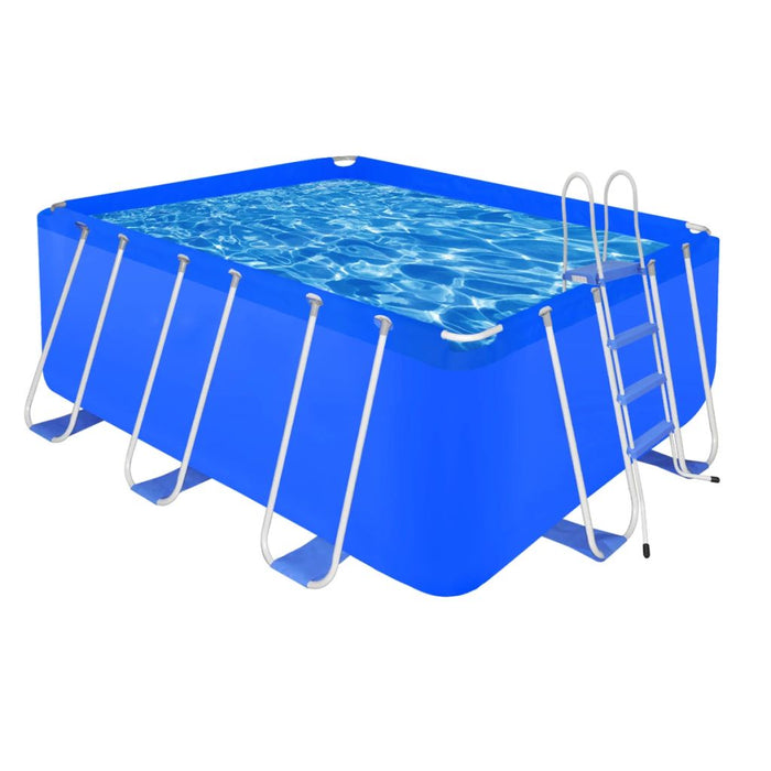 Opbouwzwembad met stalen ladder 400 x 207 x 122 cm