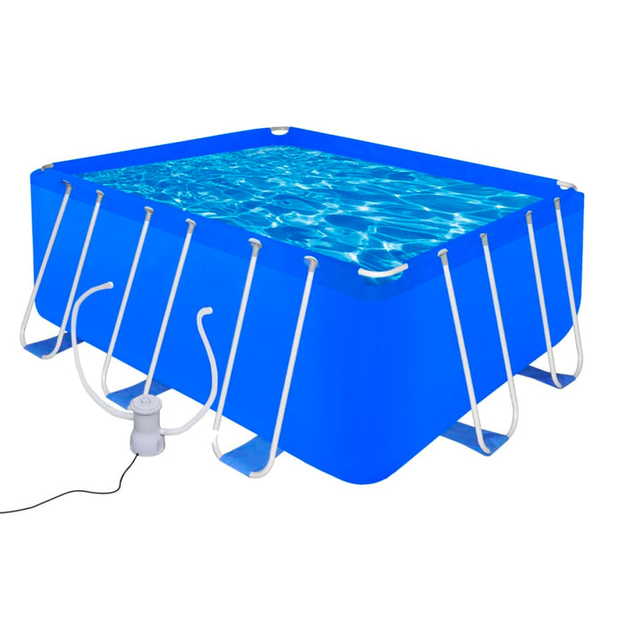 Opbouw zwembad met stalen frame en filterpomp 400 x 207 x 122 cm