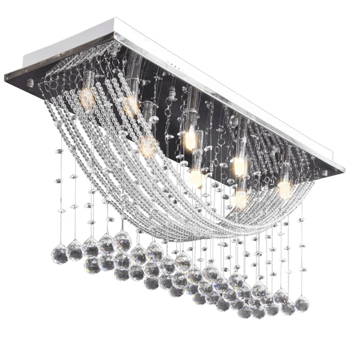 Medina Plafondlamp met glinsterende glas kristallen kralen 8xG9 29 cm