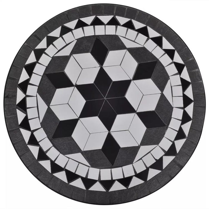 Medina Bistrotafel 60 cm mozaïek zwart en wit