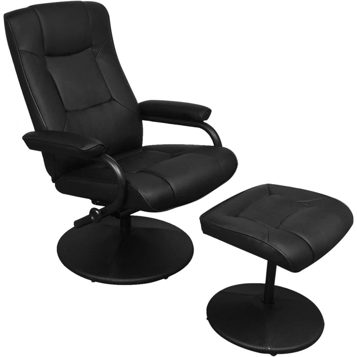 Medina Tv-fauteuil met voetenbankje kunstleer zwart