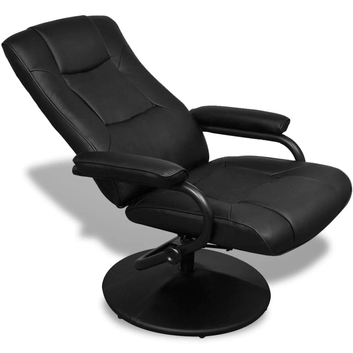 Medina Tv-fauteuil met voetenbankje kunstleer zwart