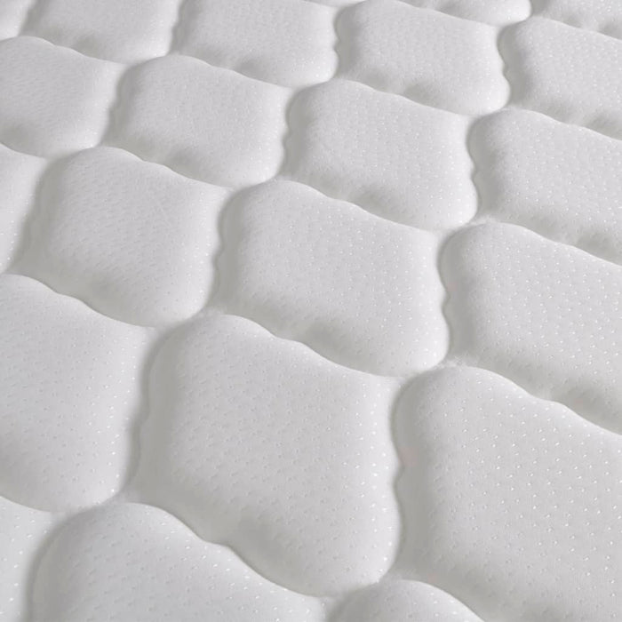 Medina Bed met traagschuim matras stof lichtgrijs 140x200 cm