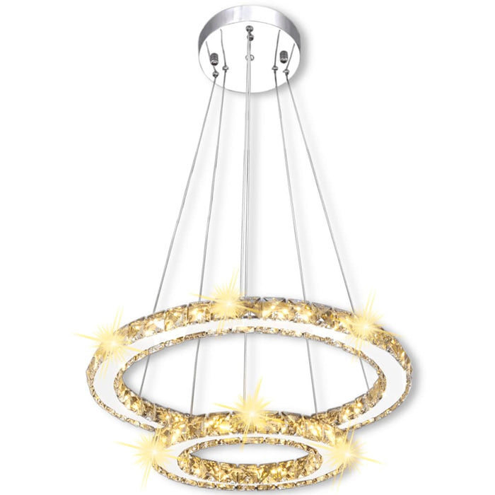 Medina Hanglamp kristal dubbele ring LED 23,6 W