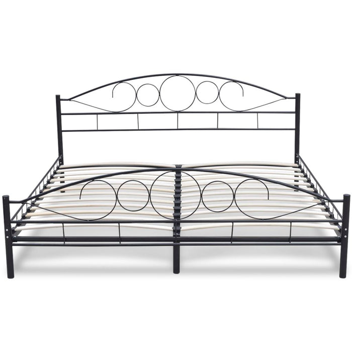Medina Bed met matras gepoedercoat staal zwart 180x200 cm