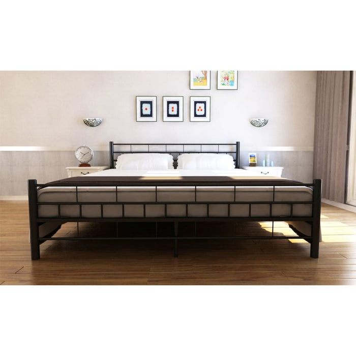 Medina Bed met traagschuim matras staal zwart 180x200 cm