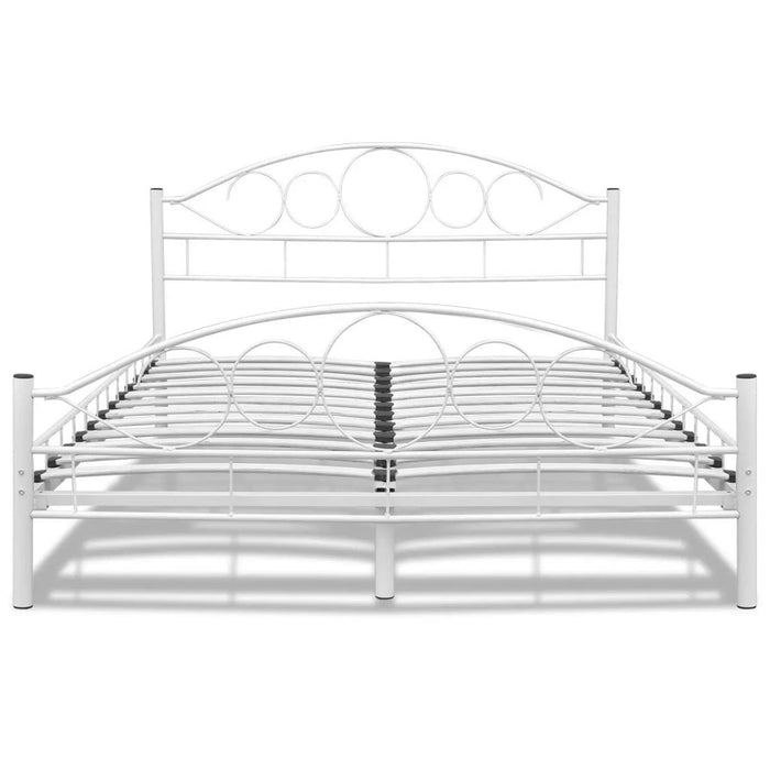 Medina Bed met matras gepoedercoat staal wit 140x200 cm