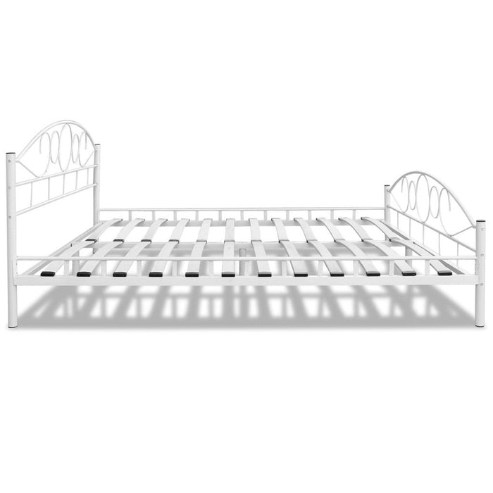Medina Bed met matras gepoedercoat staal wit 180x200 cm