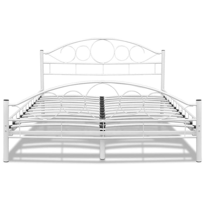Medina Bed met traagschuim matras staal wit 140x200 cm