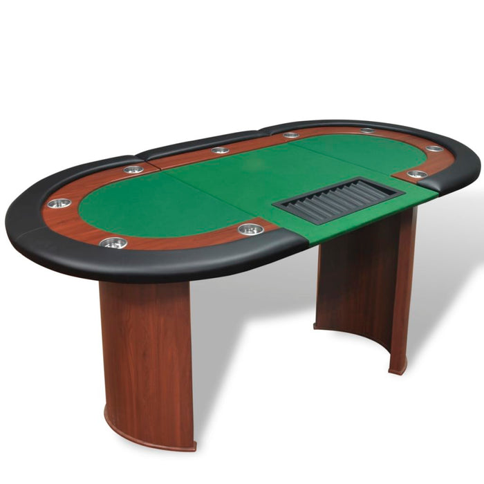 Medina Pokertafel voor 10 personen met dealervak en fichebak groen