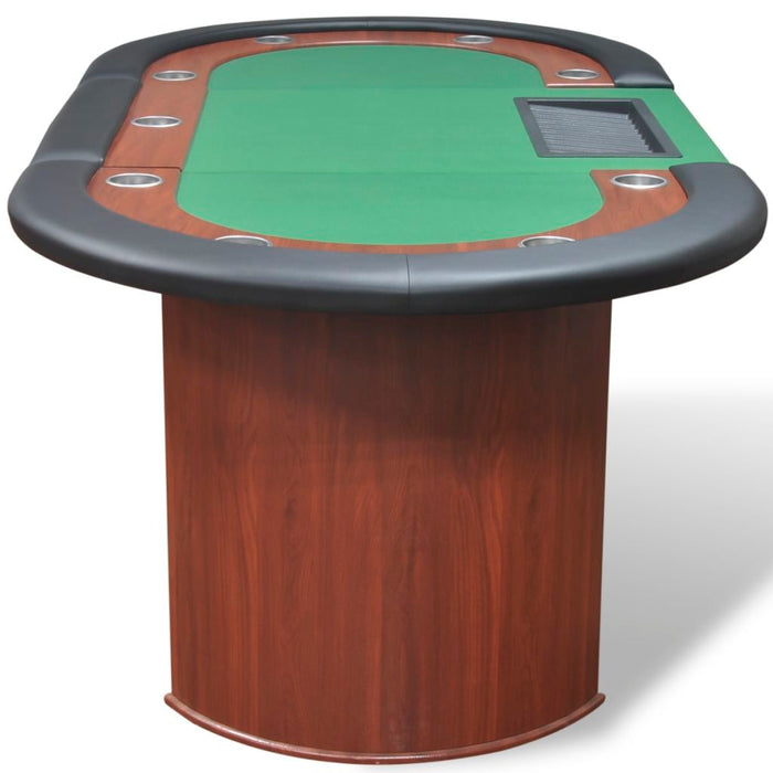 Medina Pokertafel voor 10 personen met dealervak en fichebak groen