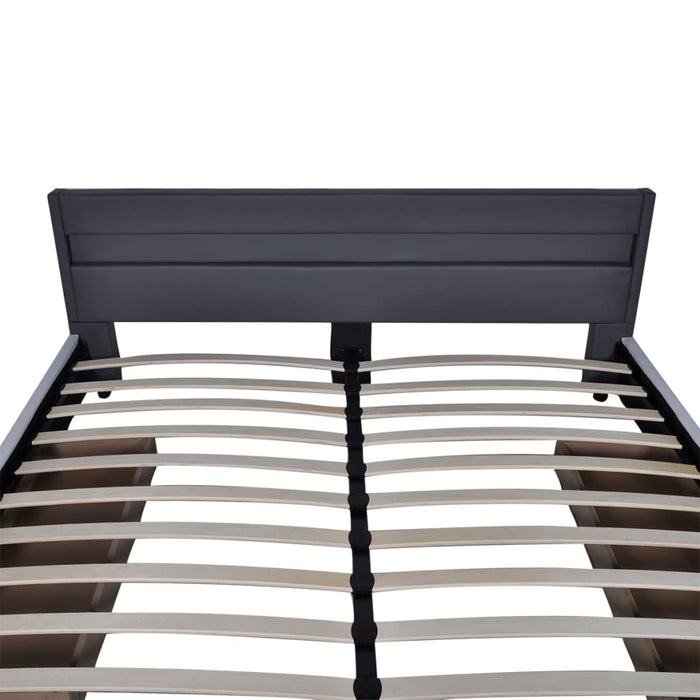 Medina Bed met traagschuim matras LED kunstleer grijs 180x200 cm