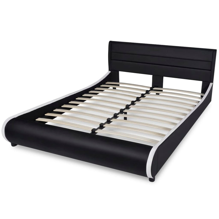 Medina Bed met matras LED kunstleer zwart 140x200 cm