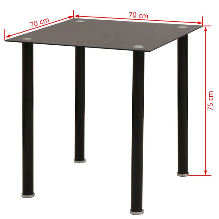 Medina Eetkamerset tafel en stoel zwart 3-delig