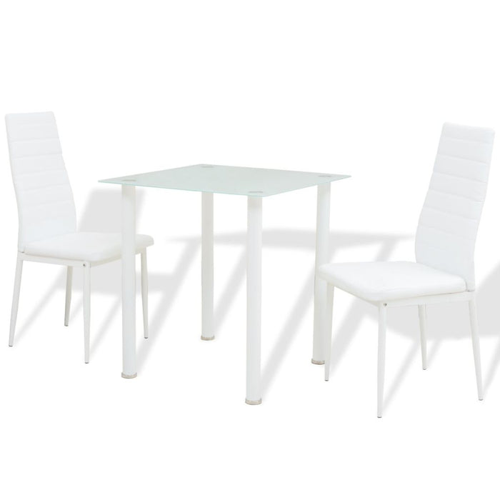Medina Eetkamerset tafel en stoelen 3-delig wit