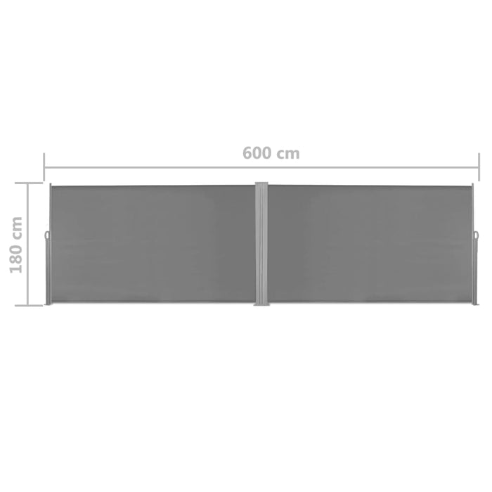 Medina Windscherm uittrekbaar 180x600 cm grijs