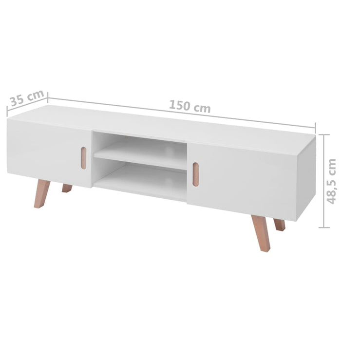 Medina Tv-meubel 150x35x48,5 cm MDF hoogglans wit