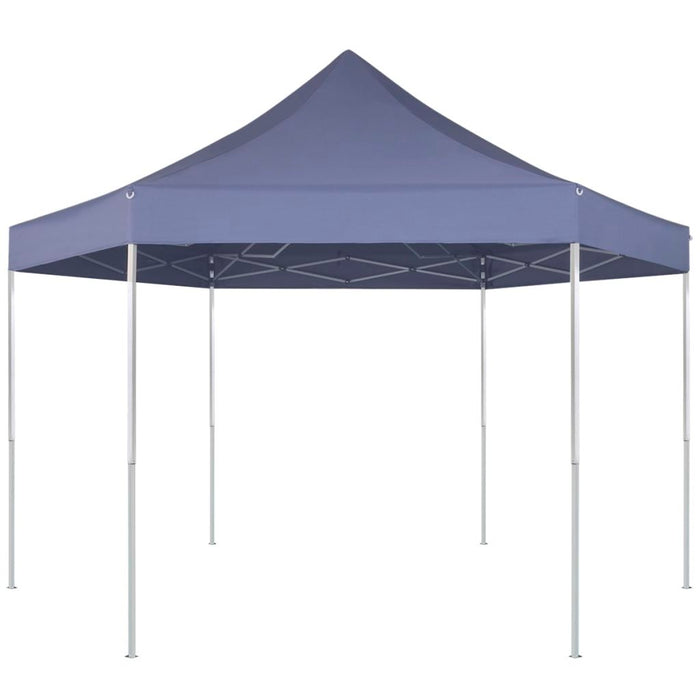 Medina Partytent pop-up zeshoekig inklapbaar 3,6x3,1 m donkerblauw