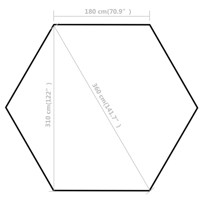 Medina Partytent pop-up zeshoekig met 6 zijwanden 3,6x3,1 m grijs