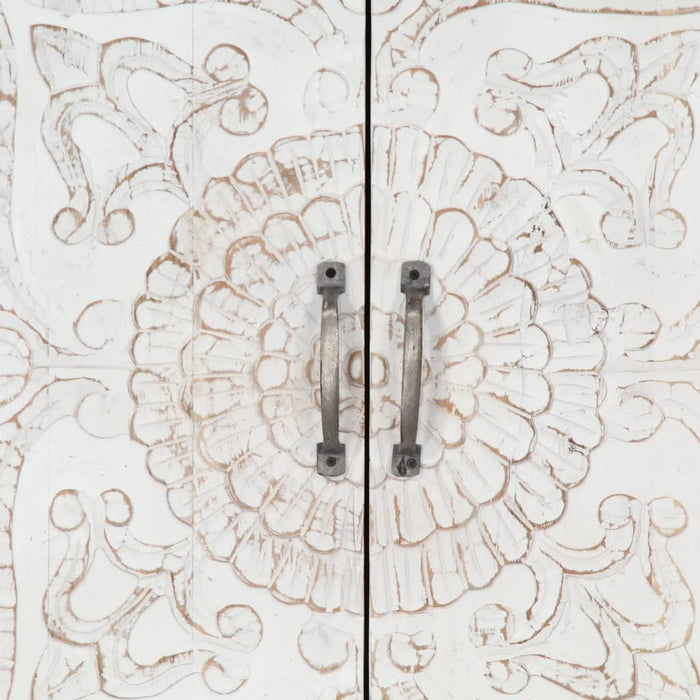 Medina Kledingkast handgemaakt 110x56x183 cm massief acaciahout wit