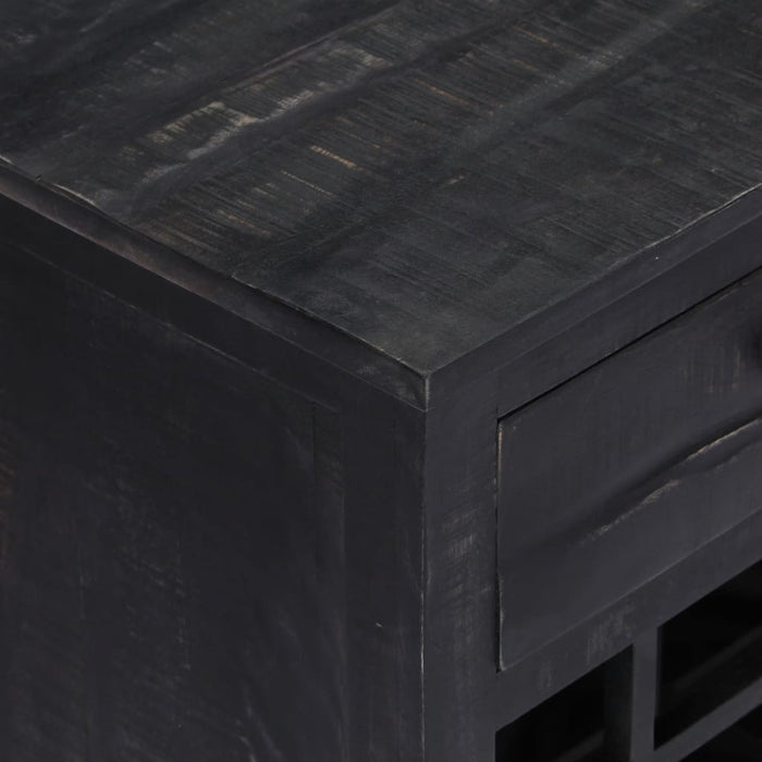 Medina Wijnrek 56x35x75 cm massief mangohout zwart