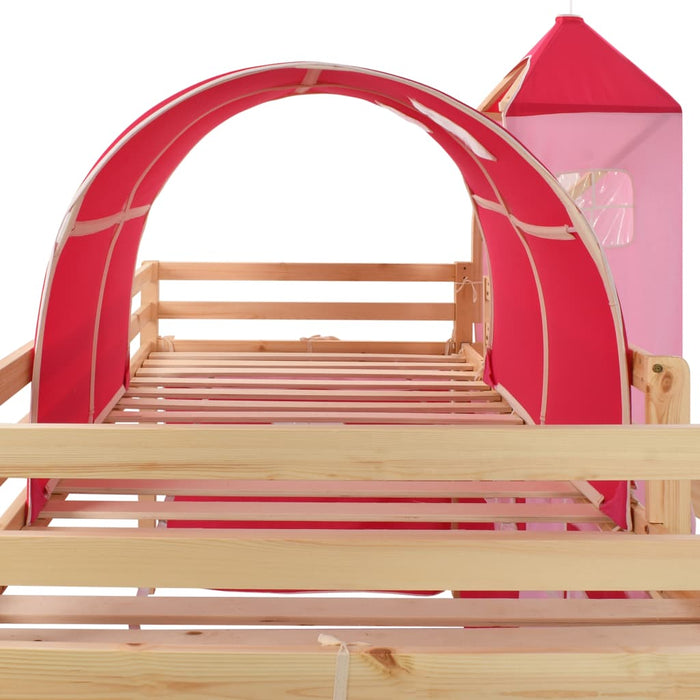 Medina Kinderhoogslaper met glijbaan en ladder 208x230 cm grenenhout