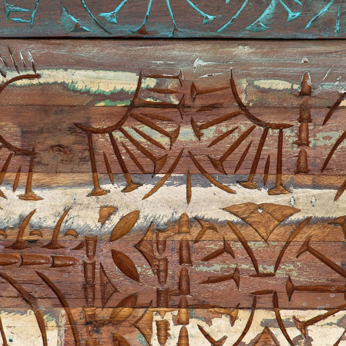 Medina Nachtkastje handgesneden 40x30x50 cm massief gerecycled hout