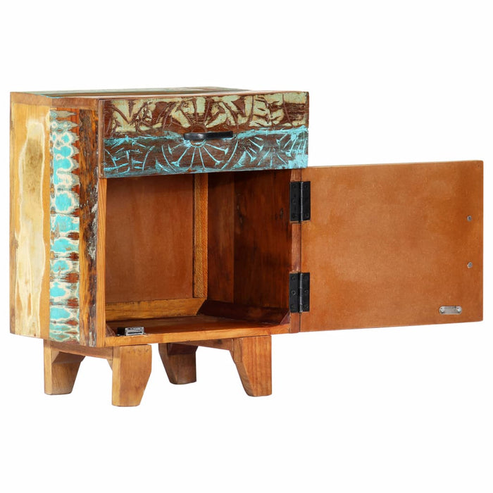 Medina Nachtkastje handgesneden 40x30x50 cm massief gerecycled hout