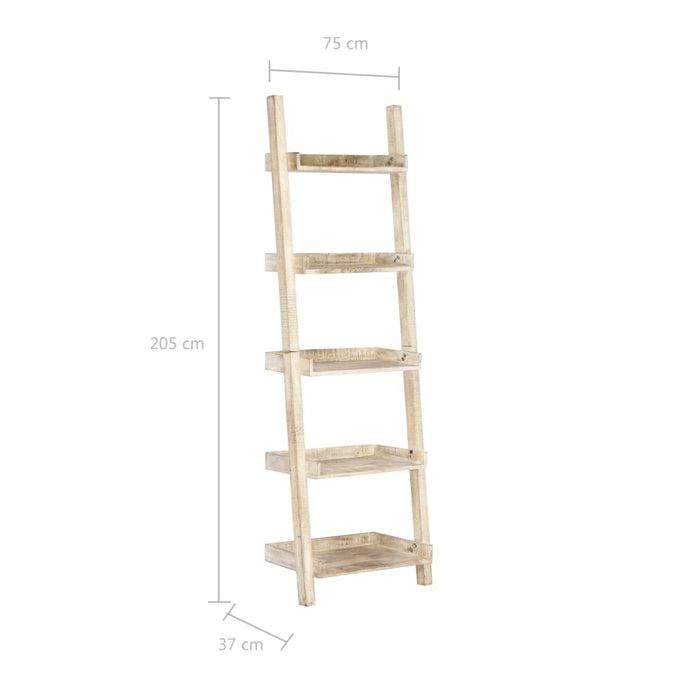 Medina Ladderkast 75x37x205 cm massief mangohout wit