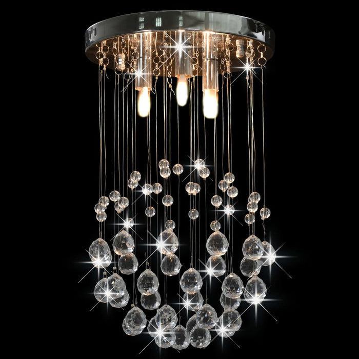 Medina Plafondlamp met kristallen kralen rond 3xG9 zilverkleurig