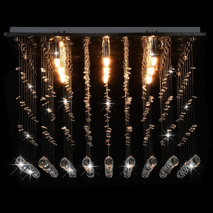 Medina Plafondlamp met kristallen kralen kubus G9 zilverkleurig