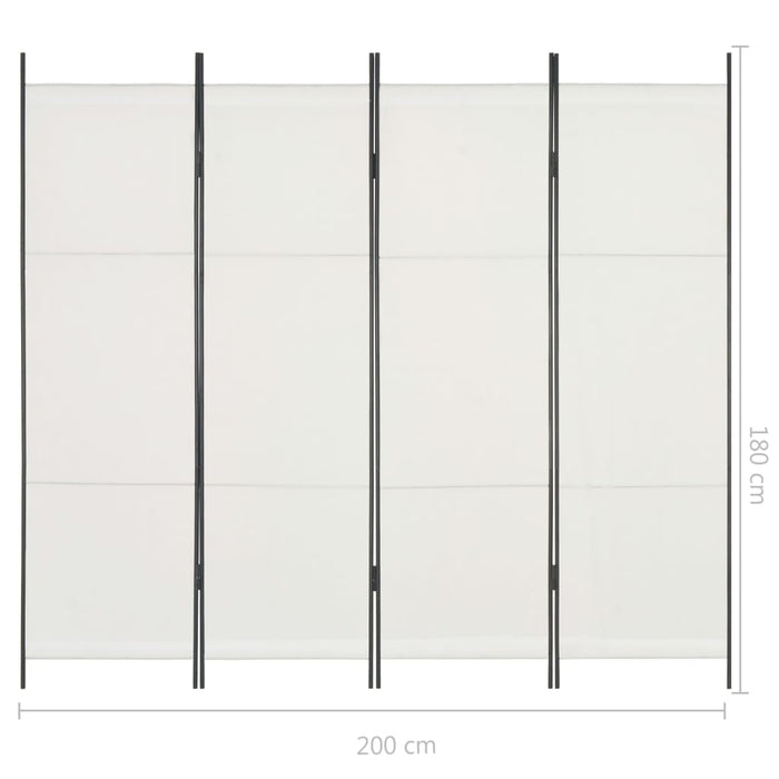 Medina Kamerscherm met 4 panelen 200x180 cm wit