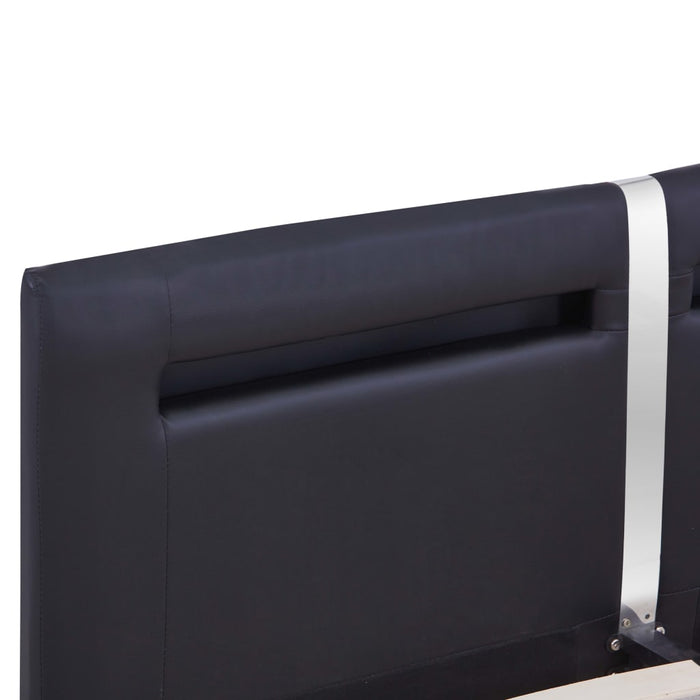 Medina Bedframe met LED kunstleer zwart 160x200 cm