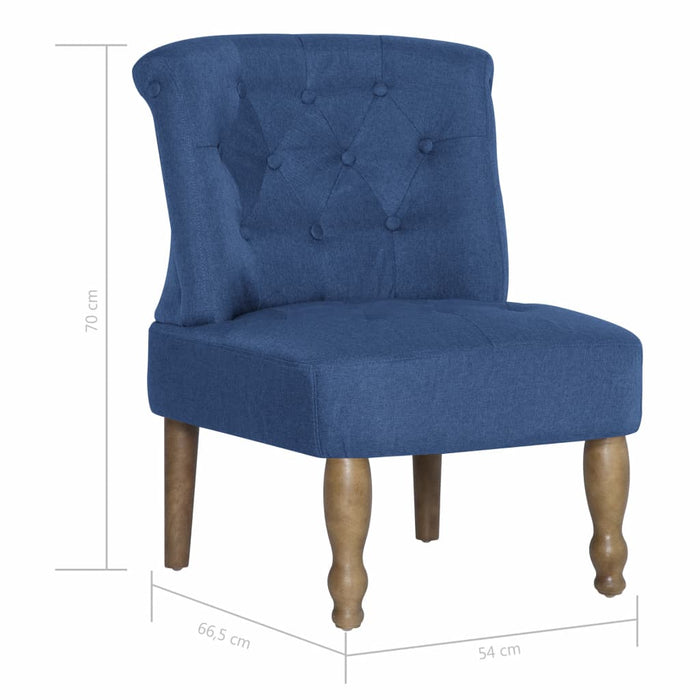Medina Franse stoelen 2 st stof blauw