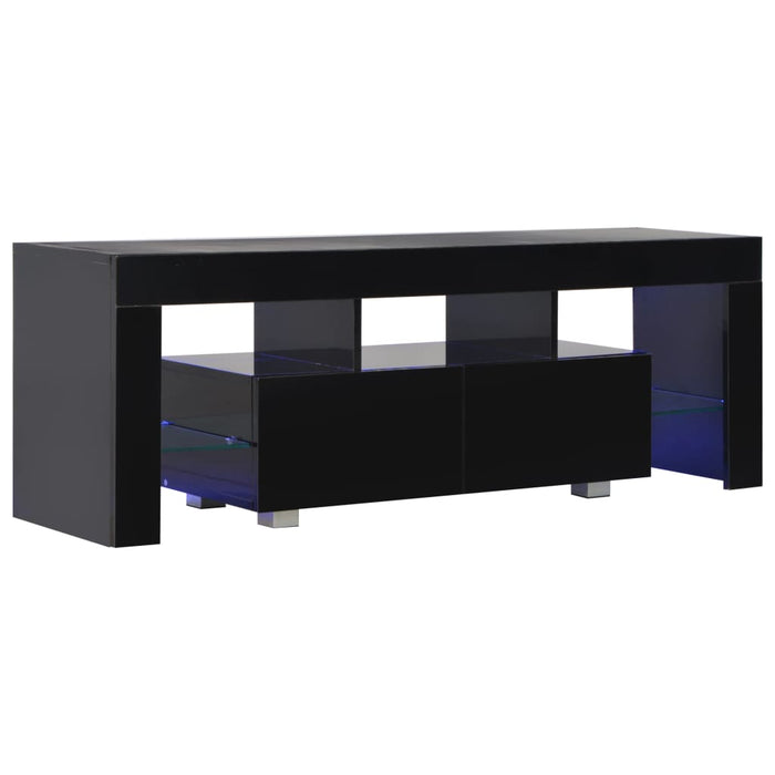 Medina Tv-meubel met LED-verlichting 130x35x45 cm hoogglans zwart