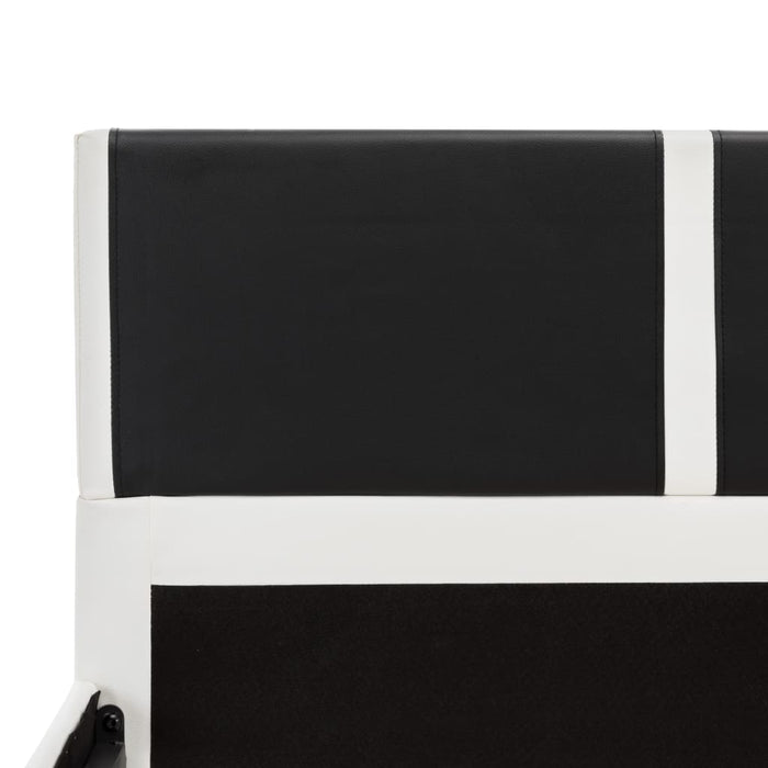 Medina Bedframe kunstleer zwart en wit 90x200 cm