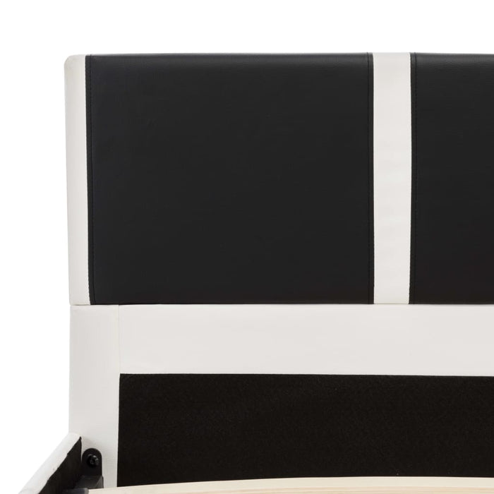 Medina Bedframe kunstleer zwart en wit 140x200 cm