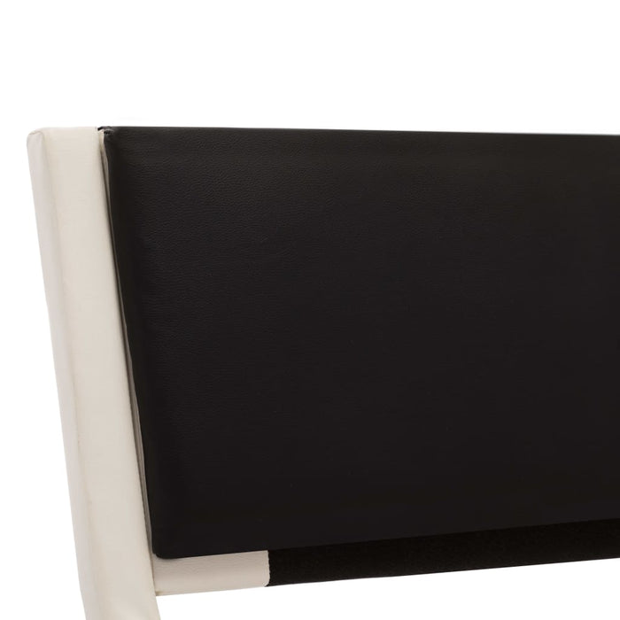 Medina Bedframe met LED kunstleer wit en zwart 90x200 cm