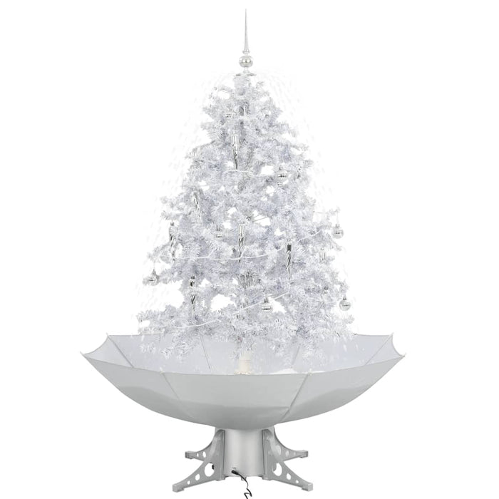 Medina Kerstboom sneeuwend met paraplubasis 140 cm wit