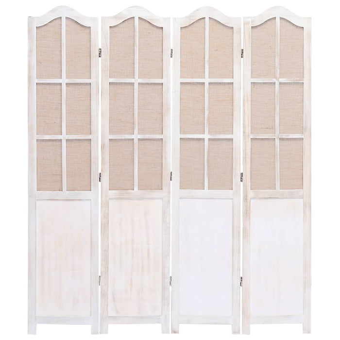Medina Kamerscherm met 4 panelen 140x165 cm stof wit