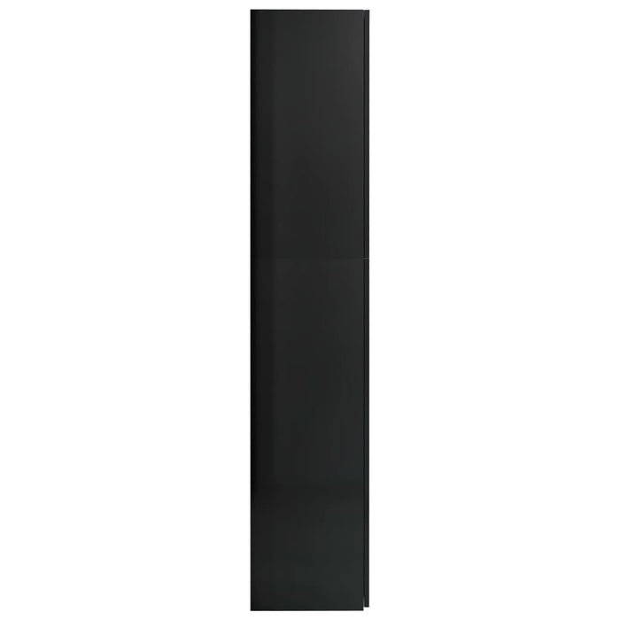 Medina Opbergkast 80x35,5x180 cm spaanplaat hoogglans zwart