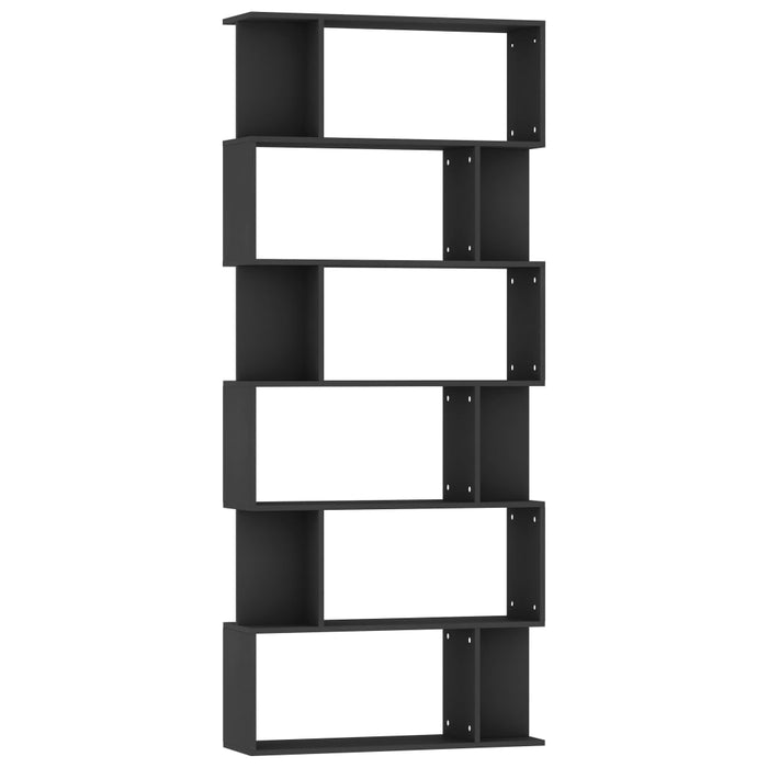 Medina Boekenkast/kamerscherm 80x24x192 cm spaanplaat zwart