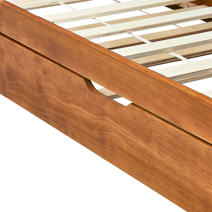 Medina Bedbankframe uittrekbaar grenenhout honingbruin 90x200 cm