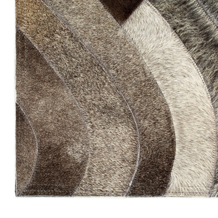 Medina Vloerkleed patchwork 80x150 cm echt harig leer grijs/zilver