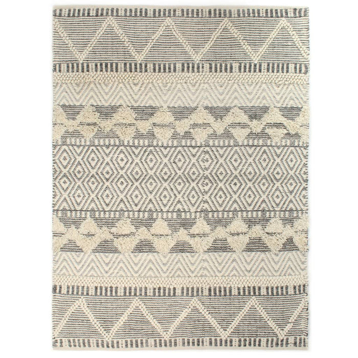 Medina Vloerkleed handgeweven 120x170 cm wol wit/grijs/zwart/bruin
