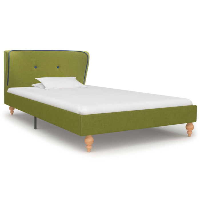 Medina Bed met traagschuim matras stof groen 90x200 cm