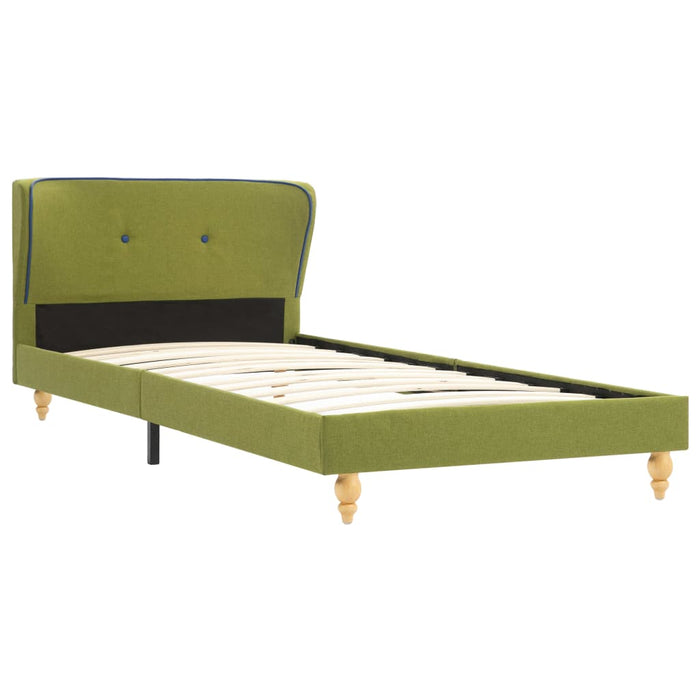 Medina Bed met traagschuim matras stof groen 90x200 cm
