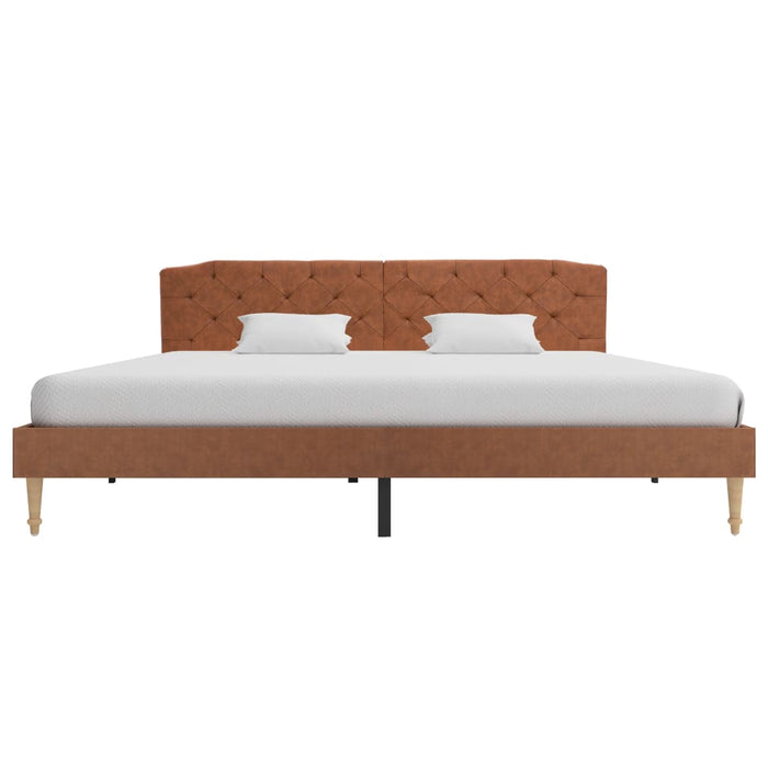 Medina Bed met matras stof bruin 180x200 cm
